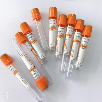 China Orange Red Cap  Pro Coagulation Tube 13*75 Serum Clot Activator Tubes for sale