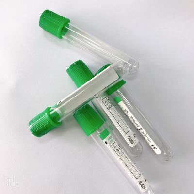 China Colección y anticoagulación verdes de la muestra del tubo de la heparina del litio del casquillo en venta