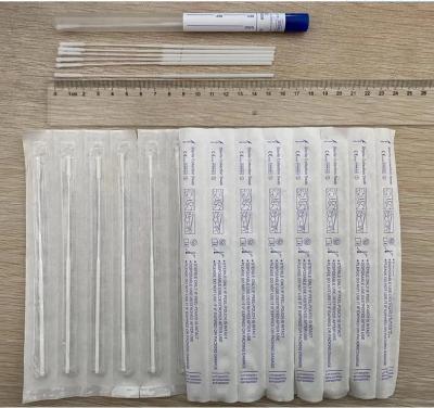 China Medical Virus Test Collection Nylon Sterile Flocked Swab 13x100mm for sale