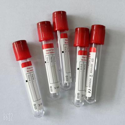 China Disposable Pet Red Cap Plain Blood Collection Tube No Additive Medical for sale