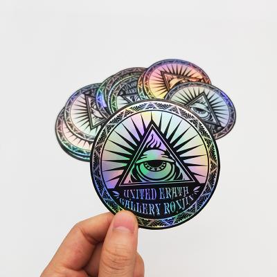 China Waterproof+Eco-friendly Cheap Round Rainbow Holo Effect Die Cut Hologram Seal Sticker Custom Sticker, Print Logo Customized Laser Custom Sticker for sale