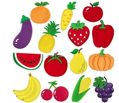 China Shape To Customize Fruit Vegetable Fridge Magnets Rubber Magnetic Whiteboard Stickers Learning Fridge Sticker for sale