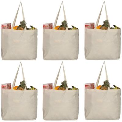 China Custom Eco-Friendly Logo Size Eco Friendly Reusable Recycled 8oz 10oz 12oz Single Grocery Handled Shopping Cotton Canvas Tote Bag for sale