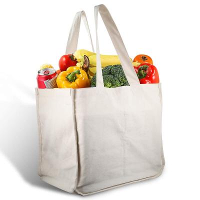 China Logo Size Printed Custom Made Eco Friendly Recycled Large Organic Plain Calico Cotton Canvas Grocery Tote Bag Reusable for sale