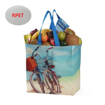 China Wholesale Eco-Friendly Custom Printed Reusable Laminated Eco Recycled Reusable Packaging RPET Promotional Shopping Tote Bag for sale