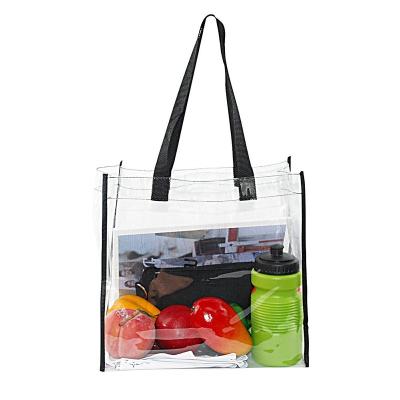 China Gym Approved Handled Travel Beach Waterproof Clear Tote Bag Stadium Bag Clear For Work School Sports Games Concerts for sale