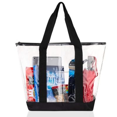 China Fashion Women Large Capacity Transparent PVC Handbag Shoulder Tote Bags For Work Beach Stage Approved for sale