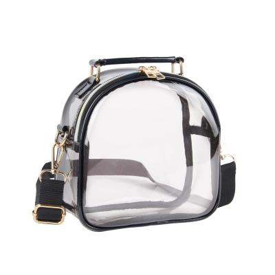 China Stage Venues or Clear Concert Women Purse Stage Approved Clear PVC Tote Shoulder Bags For Concerts Clear Zipper Cosmetic for sale