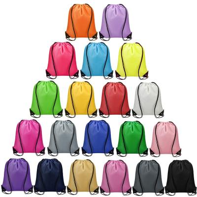 China Large Capacity Travel Waterproof Bag Cheap Recycled Polyester Drawstring Waterproof Foldable Backpack For Gym Sport Travel for sale