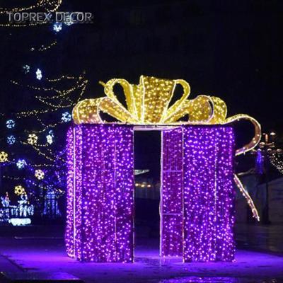 China Import LED Chip Toprex Decor Gift Box Outdoor Led Mall Lighting 3d Christmas Pattern for sale