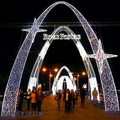 China Import LED Chip Metal Frame Outdoor Garden Arch Light Decoration for sale