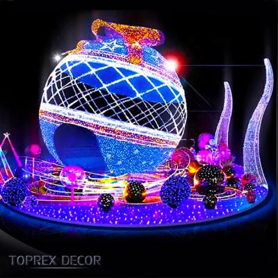 China Decorative Import LED Chip Holiday Pattern Big Outdoor Ball Lights for sale