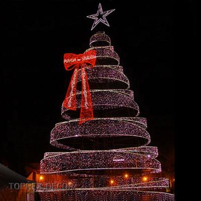 China Motify Tree New Year Outdoor Decoration All Size All Color RGB Spiral Christmas Tree Light ip65waterproof for sale