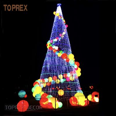 China Holiday decoration ip65 indoor and outdoor waterproof 3d metal frame many ball tree light led outdoor for sale