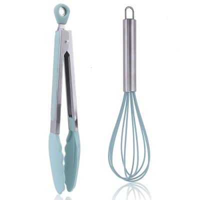 China Sustainable Kitchen Utensils Easy And Safe To Use And Wash Stainless Steel Food Beater Tongs Handheld Egg Beater Tool Kit for sale