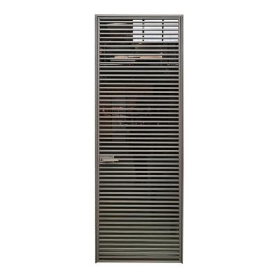 China Creative Design Water Proof Iron Front Doors Grill Design With Insert Glass for sale