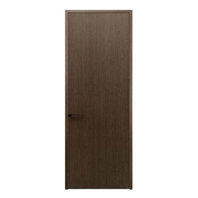 China Water Proof Minimalism Style Wooden Front Entry Door With Narrow Edge Frame Aluminum for sale