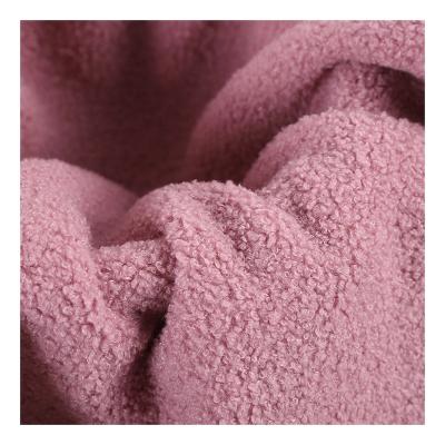 China Plain Solid Color Teddy Velvet Knitted Terry Fleece Circle Tear-Resistant Fabric for sale