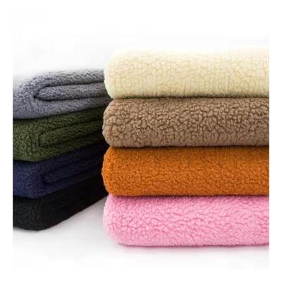 China Soft Granular Tear-Resistant Dyed Velvet Color Custom Sherpa Fabric Single Sided for sale