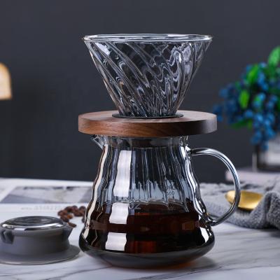 China Viable New Design Smoky Gray Cloud Coffee Pot Glass Coffee Pot V60 Coffee Filter Cup Filter Set for sale