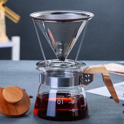 China Viable High Quality V60 Coffee Maker Tools Pour Over Stainless Steel Coffee Filter Coffee Dripper Percolator for sale