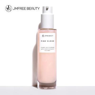 China Lightening JMFREE Private Label Face Wash Makeup Remover Deep Cleansing Pink Cloud Rose Water Creamy Jelly Facial Cleanser for sale