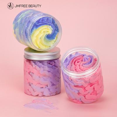 China Moisturizer JMFREE Wholesale Private Label Colorful Whipped Body Butter Cream Vegan Rainbow Lotion Shea Body Butter for sale