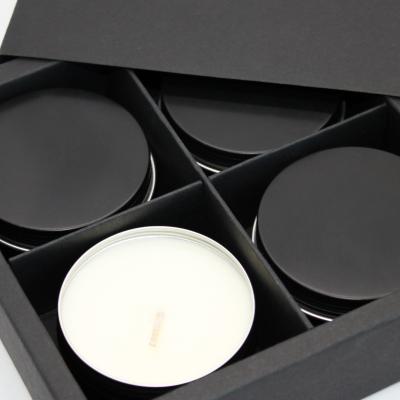 China Custom Birthdays Home Decor Private Label Tin Candles Soy Wax Scented Craft Candles Gift Set Box for sale