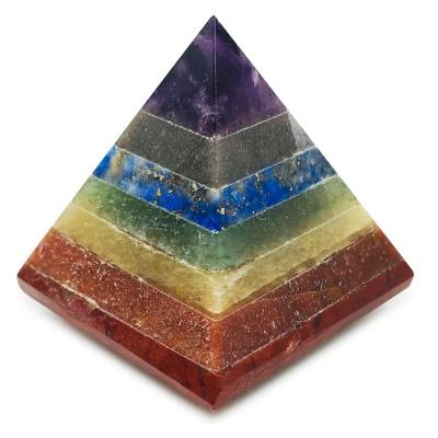 China Custom Wholesale 7 Color Chakra Pyramid Shape Healing Stone From Europe for sale