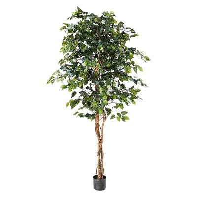 China 180cm Plastic Custom Artificial Plant Identical To Nature Leavess Banyan Tree Set For Indoor Garden Home Decor for sale