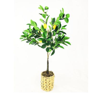 China China Factory Direct Selling Artificial Lemon Tree Plastic Potted Fake Lemon Fruit Tree 90cm Real Touch In Plastic Pot For Decor for sale