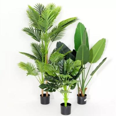 China Cheap Plastic Wholesale Artificial Plants And Bonsai Banana Palm Trees Artificial Tree For Home Wedding Decoration for sale