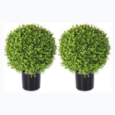 China Plastic Artificial Plant Boxwood Topiary Ball 24 Inch Small Bonsai Tree Artificial Plants For Indoor Home Decor In Pots for sale