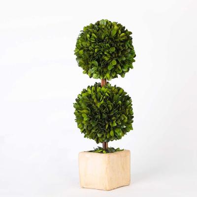 China Plastic Custom Topiary Plants Tall 16inch Ball Boxwood Trees Artificial Grass And Plants For Outdoor for sale