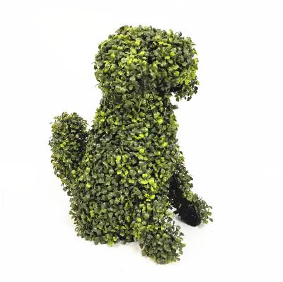 China Direct Manufacture Plastic Moss Covered Artificial For Decoration animal topiary Moss Boxwood Topiary Dog for sale