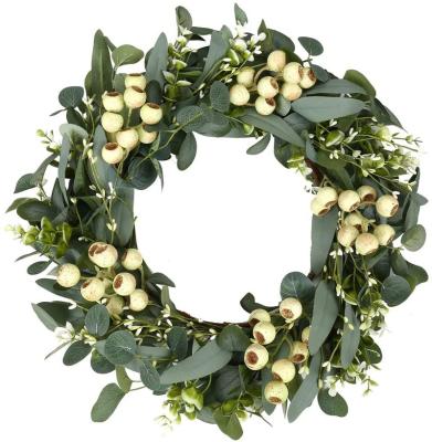 China Hot Sale Plastic Polyform Amazon Rattan Silk Eucalyptus Leaves Vines Artificial Eucalyptus Garland Hanging Plants Greenery For Wedding for sale