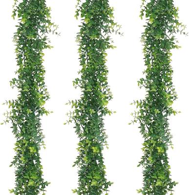 China Best Selling Artificial Ivy Vines For Wedding Party Garlands Garden Wall Decoration Artificial Ivy Leaves Greenery Plastic Fake Metal Fabric for sale