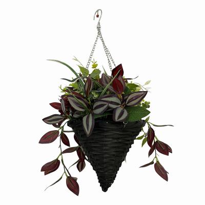 China Decor Plastic Plastic Pot Balcony Garden Flower Plant Chain Basket Hanging Planter Plants Flower Pots for sale