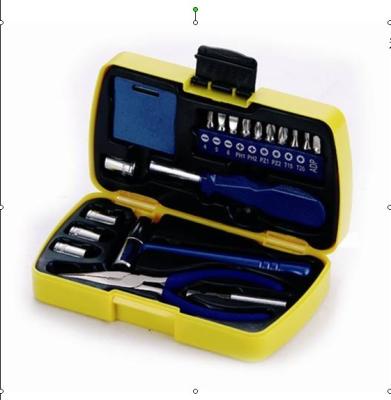 China 19 pcs mini tool set ,with pliers ,tape, hammer ,joint bar ,sockets . for sale