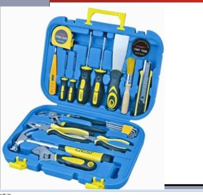 China 21 pcs household tool set ,with pliers,wrench,hammer ,trowel ,brush ,knife . for sale