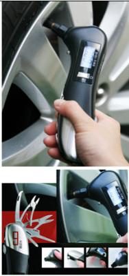 China tire gauge with LED flashlight & emergency hammer . for sale