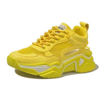 China Hot Sell Fashion Women Anti-odor Women Sneakers Shoes Yellow Green Lightweight Sneakers for sale