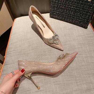 China Hot Selling Anti-odor Pointed Toe High Heels Women Pumps Stilettos Fashion New Women Wedding Shoes for sale