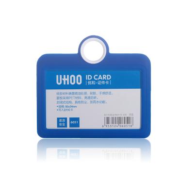 China 100% High Quality Comfortable Eco-friendly Silicone Employee ID Card Holders With Round Lid Hole for sale