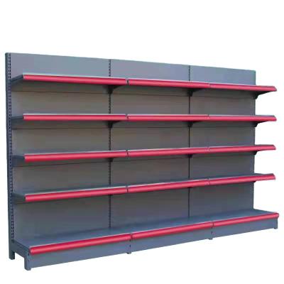 China Double Sided Heavy Duty Supermarket Shelves /Store Metal Display Racks /gondola Shelving OEM for sale