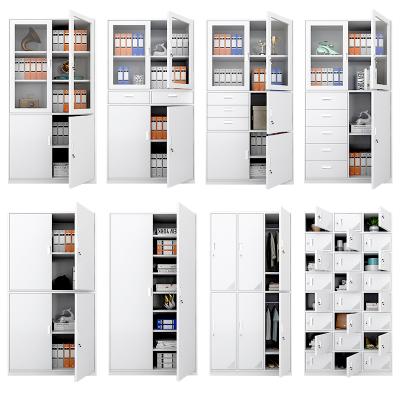 China Hot Selling Electrostatic Powder (Size) Adjustable Coating Most Popular Cheap Metal Door Storage Glass File Cabinet for sale