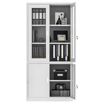 China Stainless Steel Modern Style Dividers Metal Equipment Furniture Office Door Flat File Glass Storage Cabinet for sale