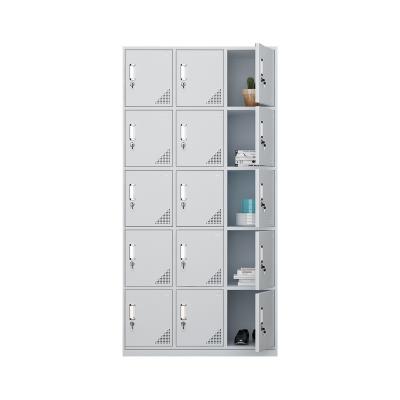 China Bedroom Furniture Steel Metal Storage 15 Door Locker Wardrobe H1850-W900-D420MM for sale