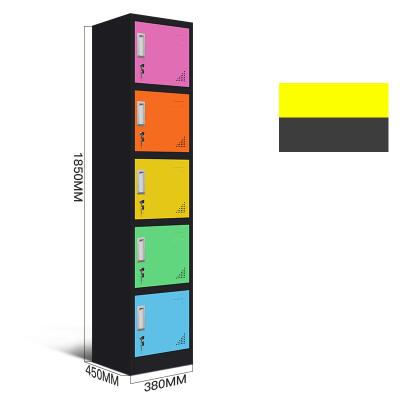 China (Other) 5 tier colorful storage cabinet adjustable kening steel locker for sale