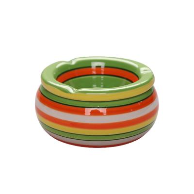 China Home Office Cigar Ashtray High Quality Ceramic Porcelain with 3 Holder Slots Round for Home Office Decoration for sale